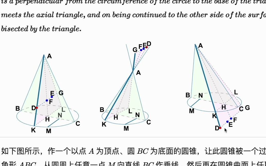 8阿波罗尼奥斯的圆锥曲线论第一卷:命题7哔哩哔哩bilibili