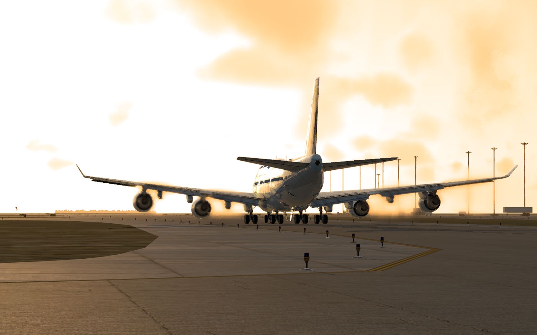 【x-plane12高画质】波音747香港vhhh黄昏起飞【0-10000英尺】