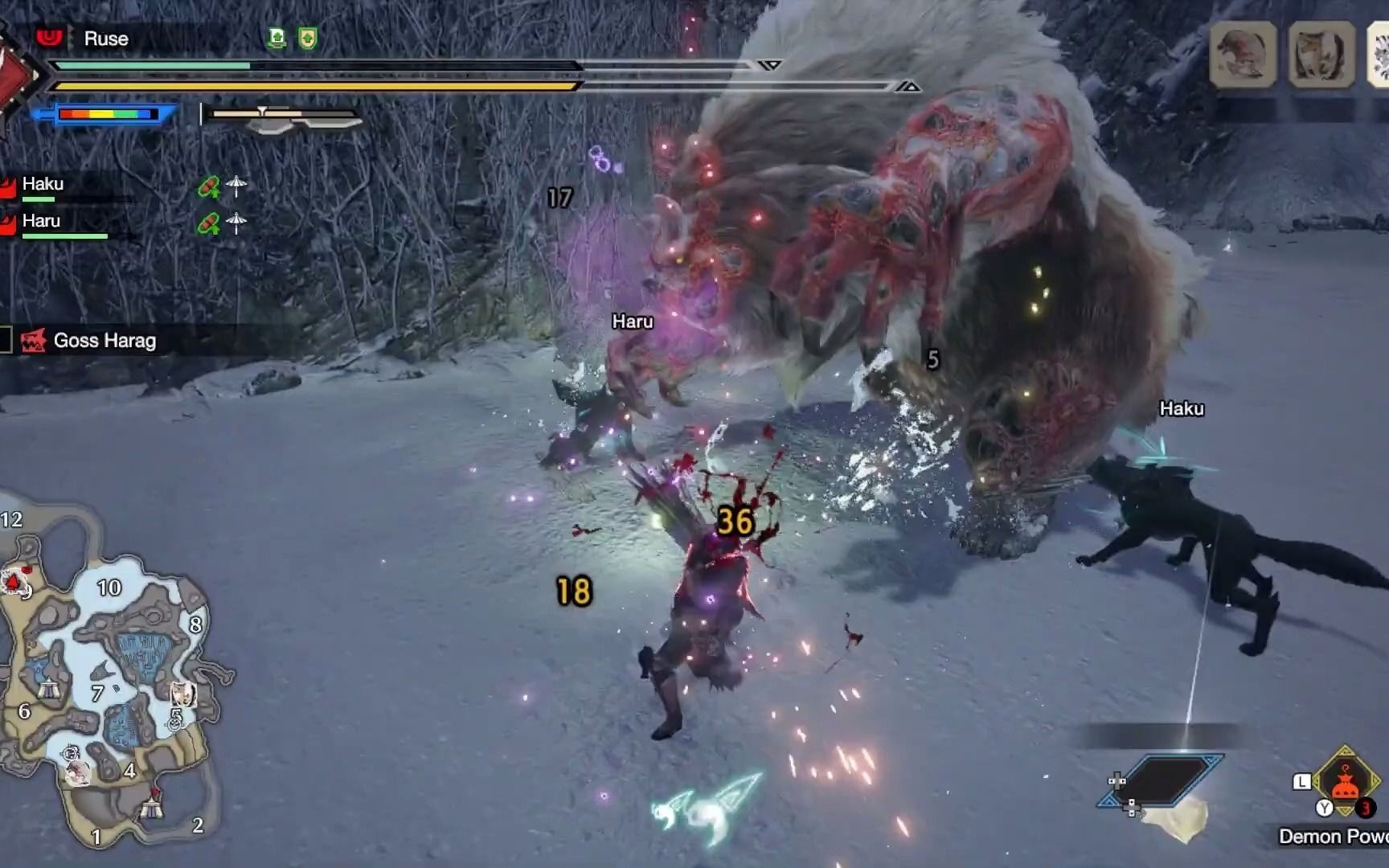 mhrise斩斧上位7雪鬼兽2分57秒无限制byruse