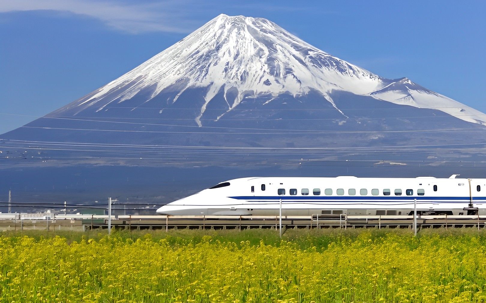 新干线高铁和富士山
