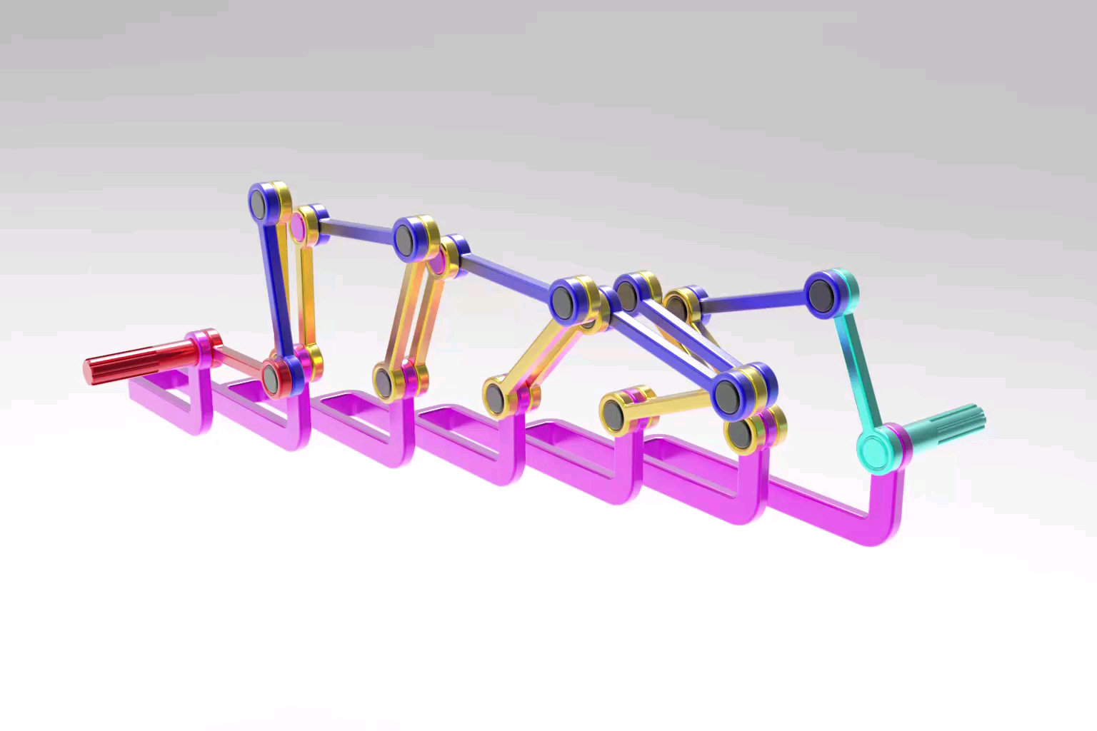 20230318连杆联动机构#3d动画演示
