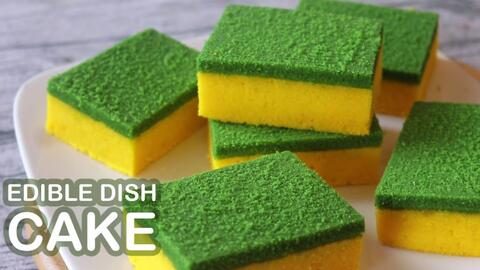 Edible DISH SPONGE -- Dish Sponge Cake Recipe 