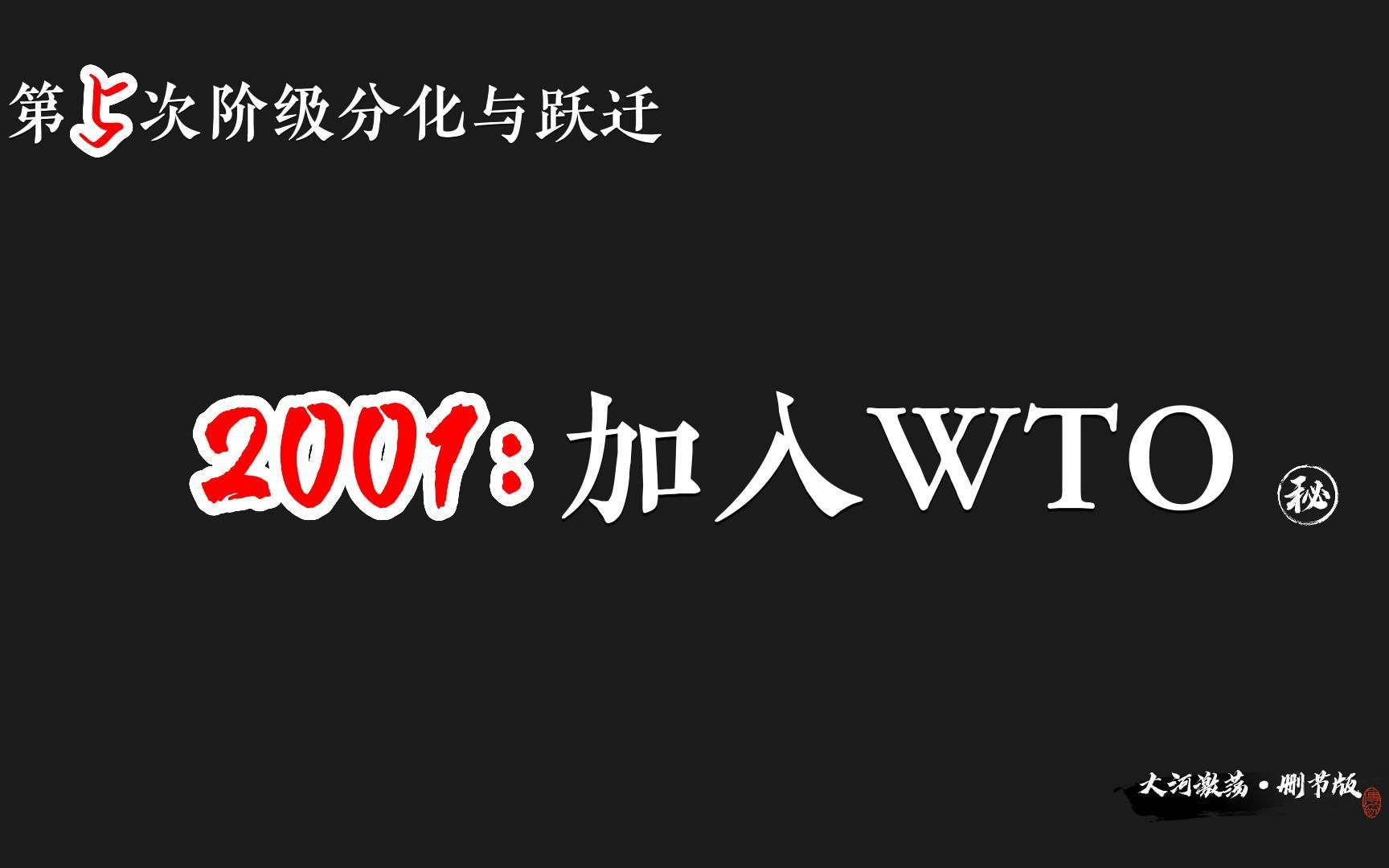 【历史变迁系列】第五次阶级跃迁:2001年加入WTO,开启经济全球化哔哩哔哩bilibili