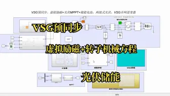 Download Video: VSG预同步、虚拟励磁+光伏MPPT+储能电池，两级式光伏，VSG并网逆变器