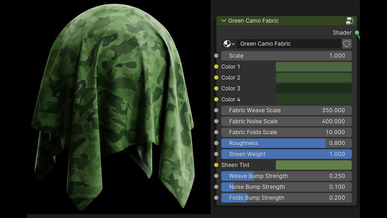 Blender 程序化迷彩面料材质制作技巧(中英文字幕)哔哩哔哩bilibili