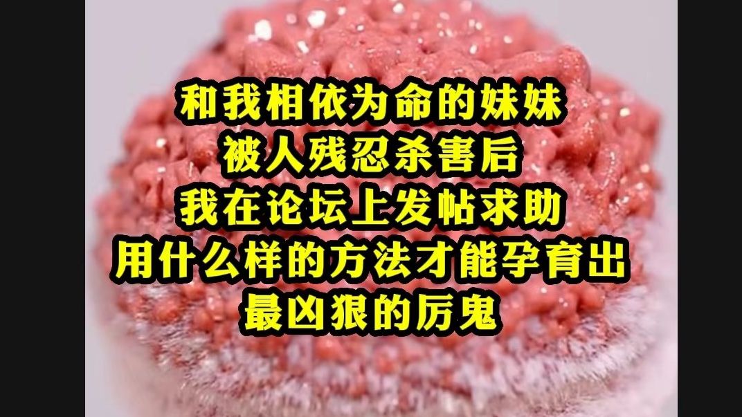 [图]和我相依为命的妹妹被人残忍杀害后，我在论坛上发帖求助，用什么样的方法才能孕育出最凶狠的厉鬼...