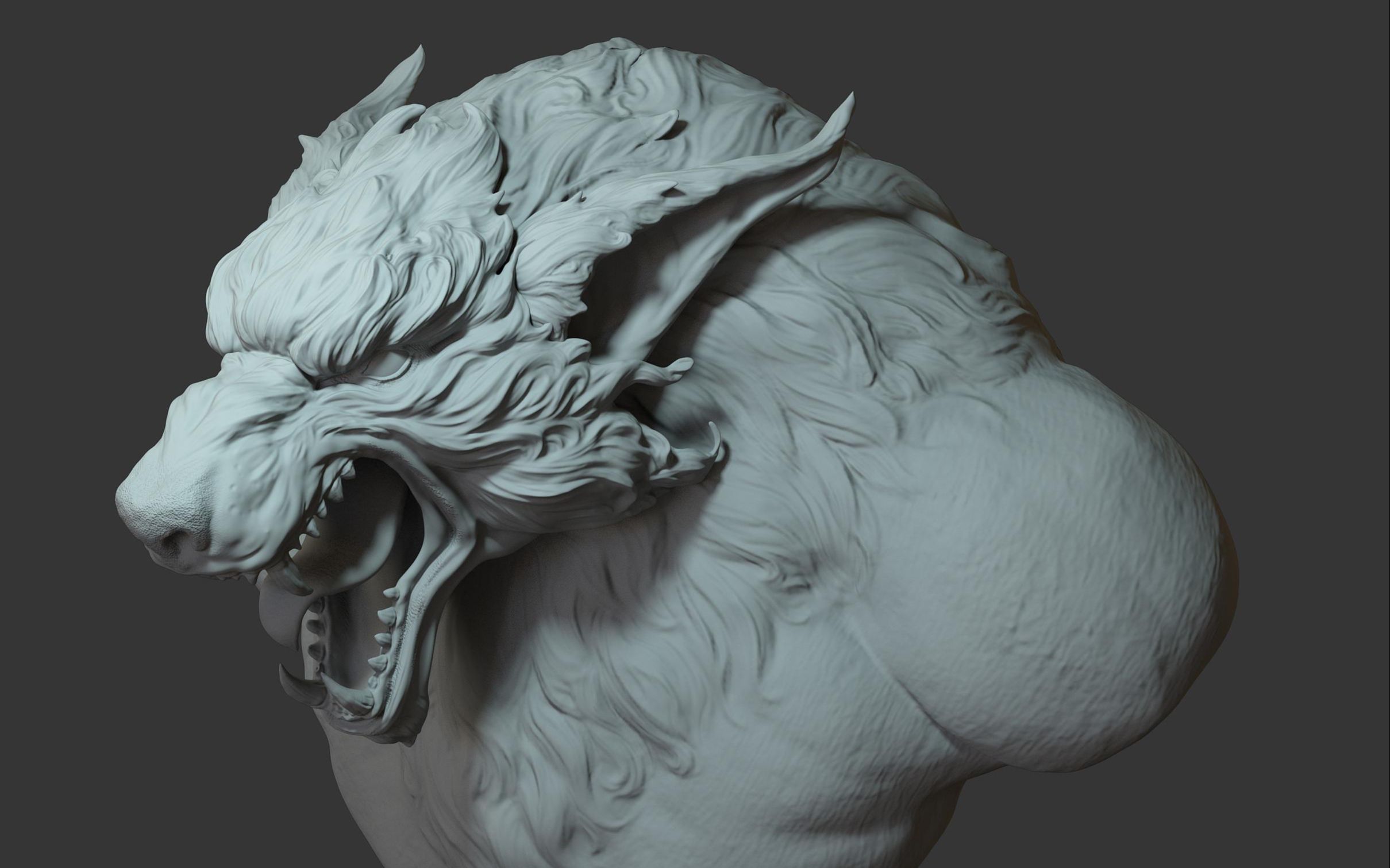 【zbrush雕刻教程】次时代半兽人雕刻,笔刷运用技巧讲解