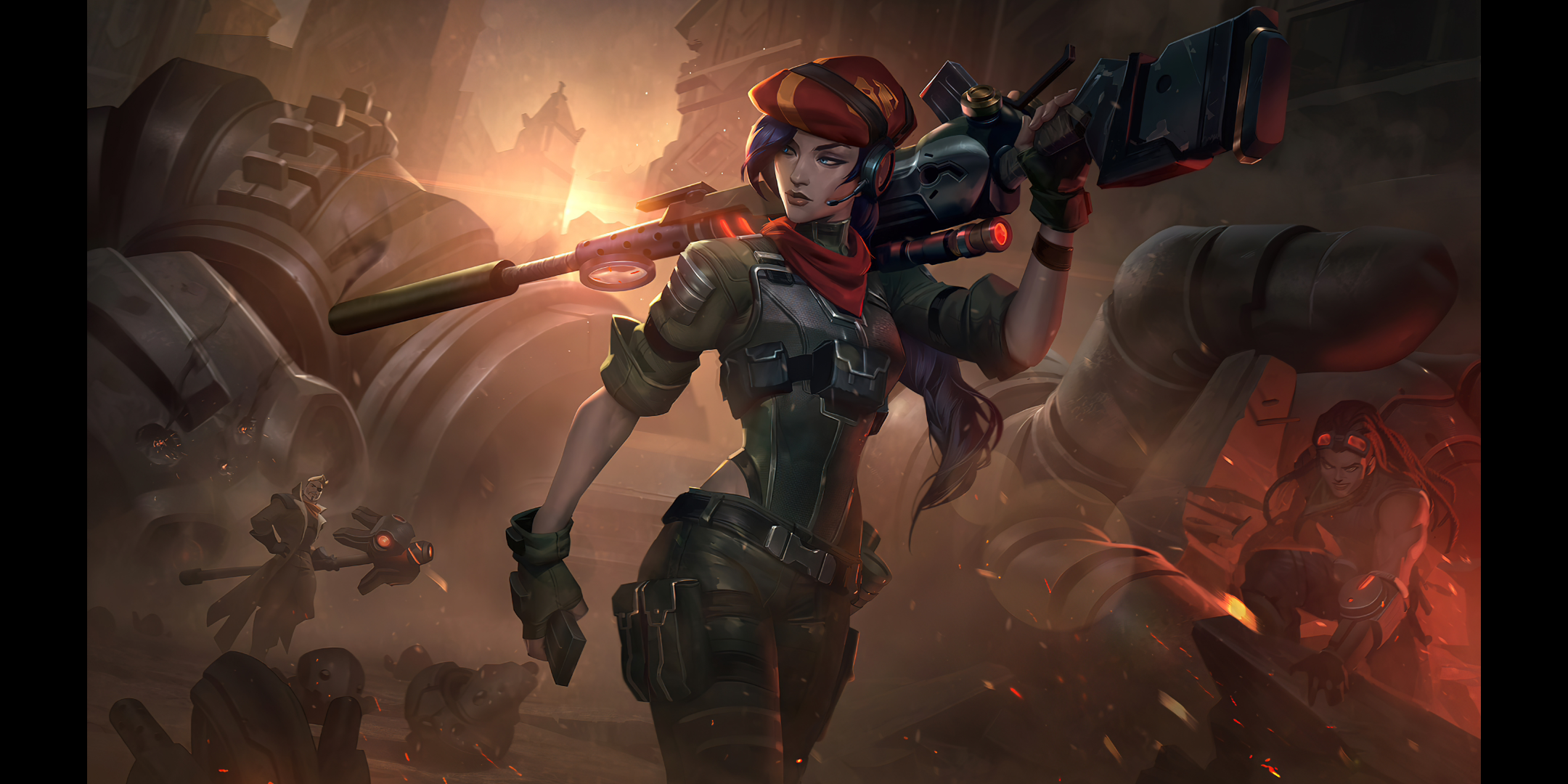 【英雄联盟】原画欣赏-抵抗军天使 凯特琳