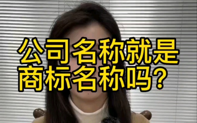 公司名称就是商标名称吗?#公司#商标#知识产权哔哩哔哩bilibili