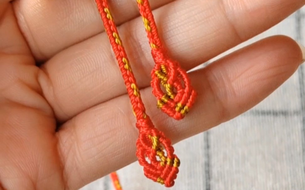红绳结扣编法收尾图片