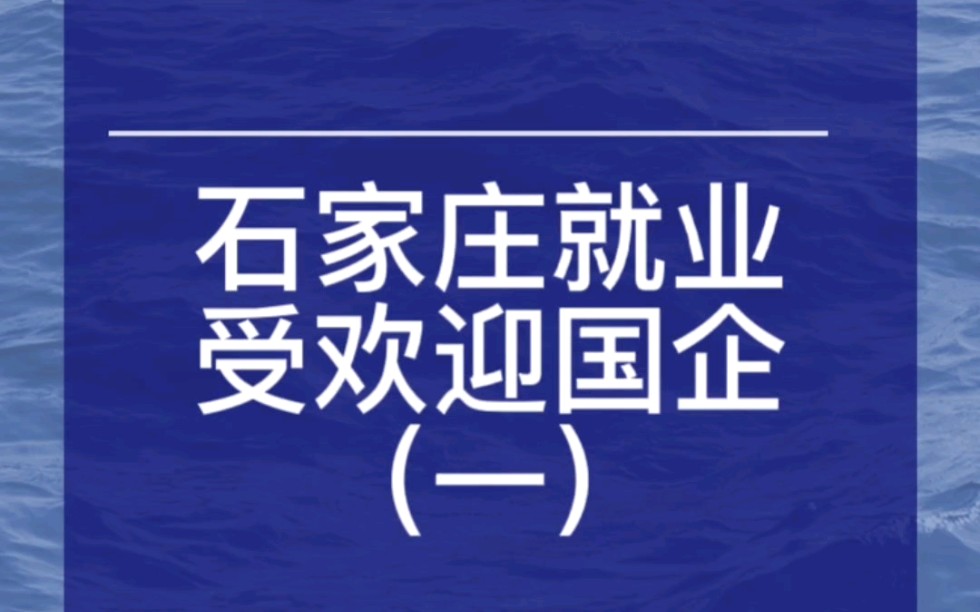 石家庄就业受求职者欢迎的国企,你还知道哪些福利待遇不错的国企?哔哩哔哩bilibili