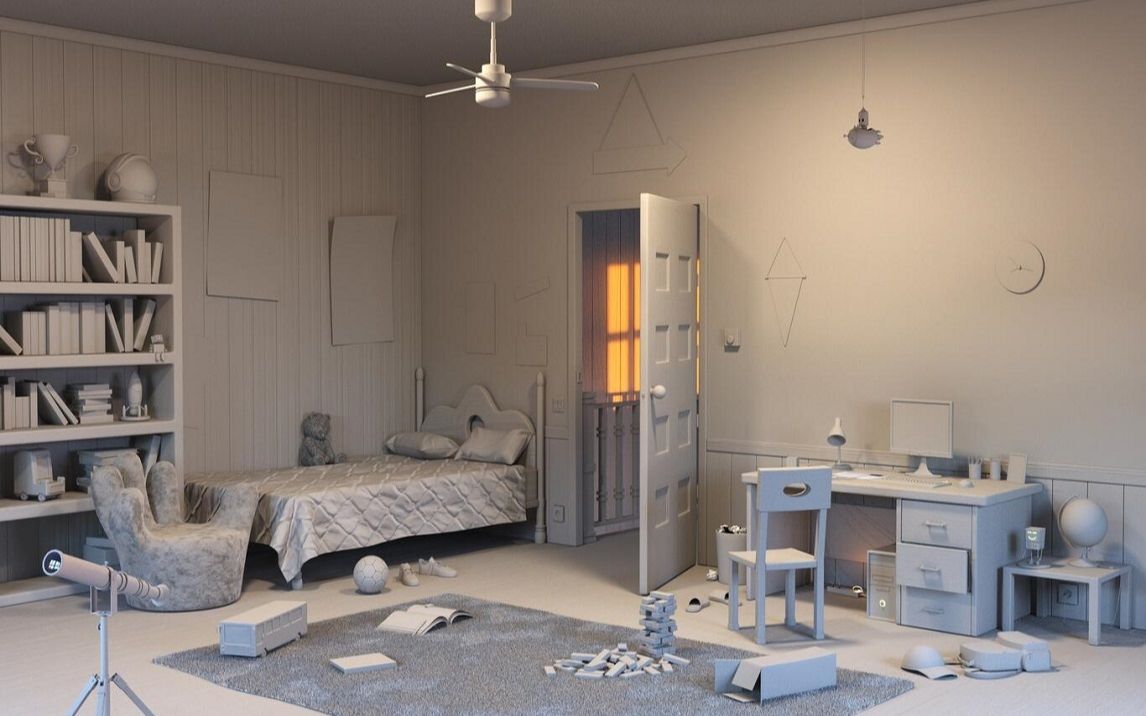 【maya建模】次世代场景"房间"模型比例搭建制作过程讲解