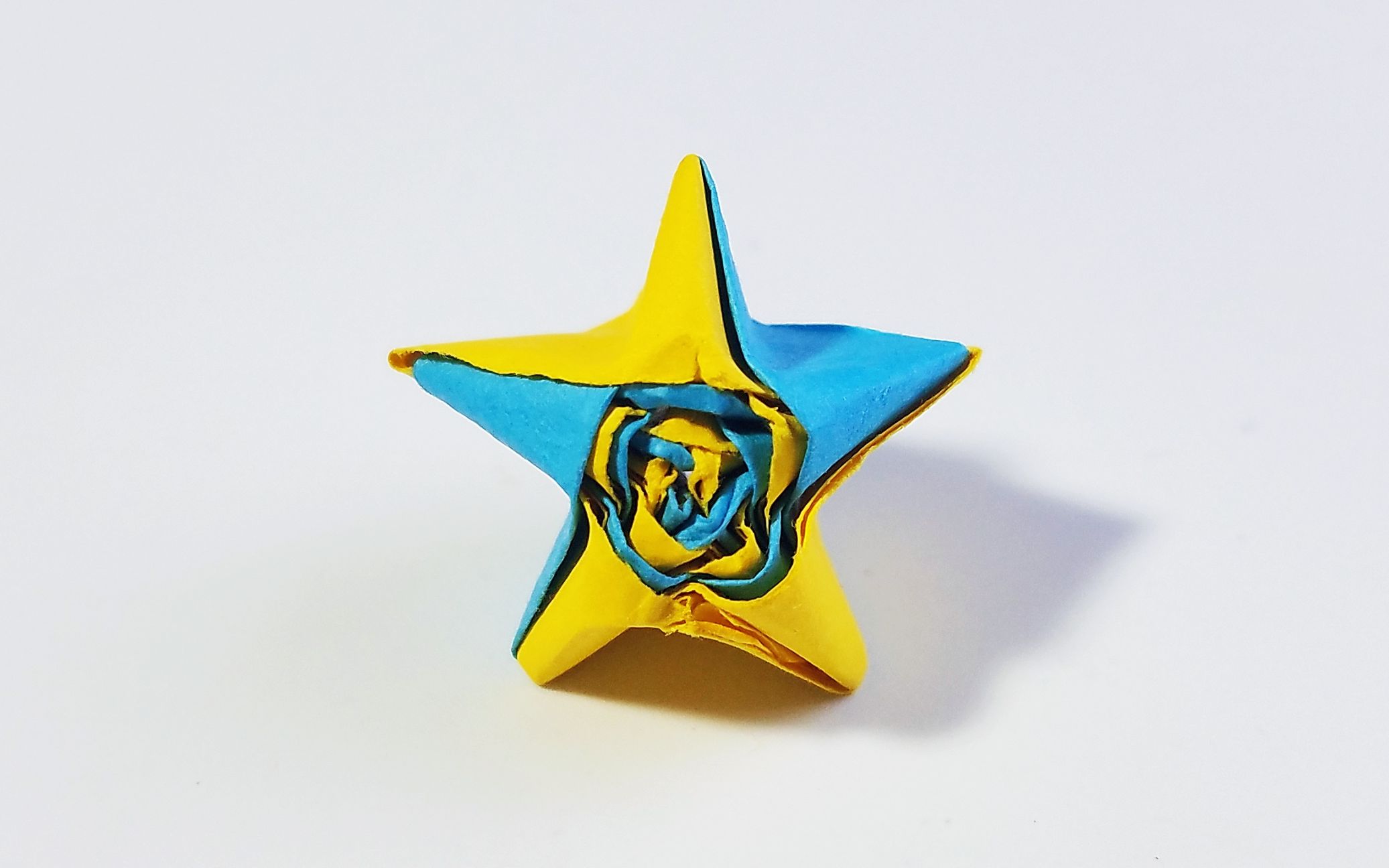 纸条折纸立体五角星星,亲子手工,一学就会