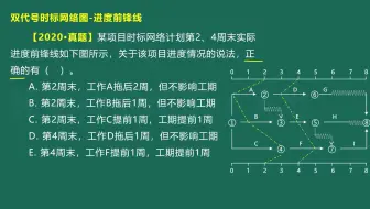 双代号时标网络图-进度前锋线（题目）