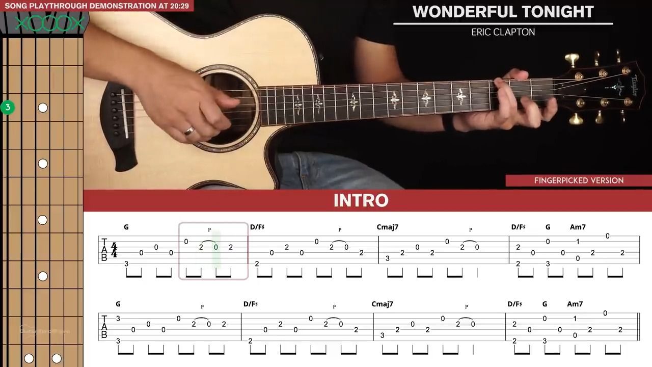 [图]《Wonderful Tonight》木吉他教学 acoustic Guitar Tutorial