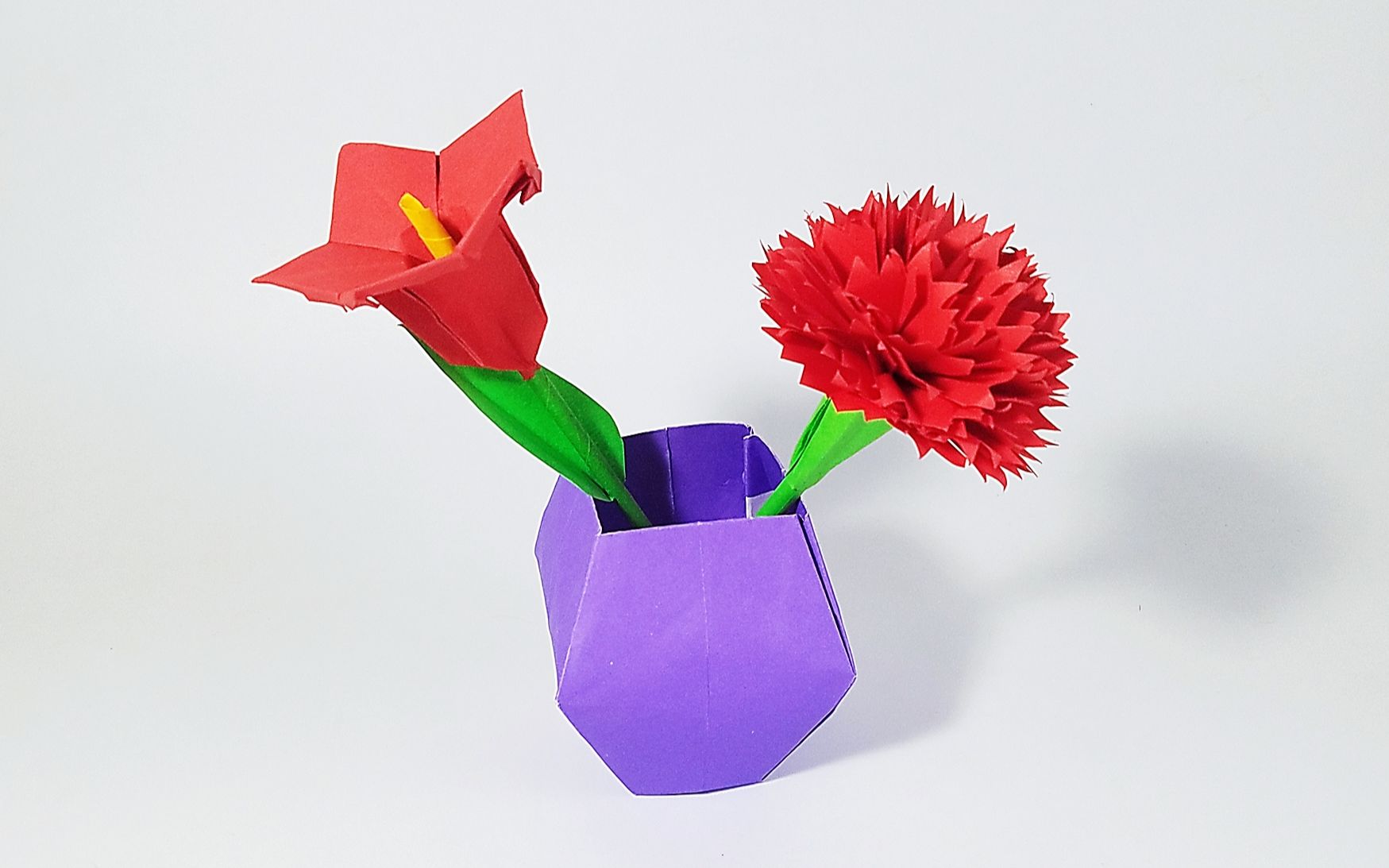 母亲节手工折纸康乃馨,送给妈妈节日快乐