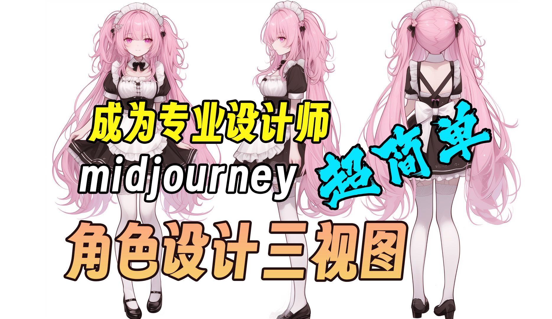 midjourney生成角色设计三视图,超简单!哔哩哔哩bilibili