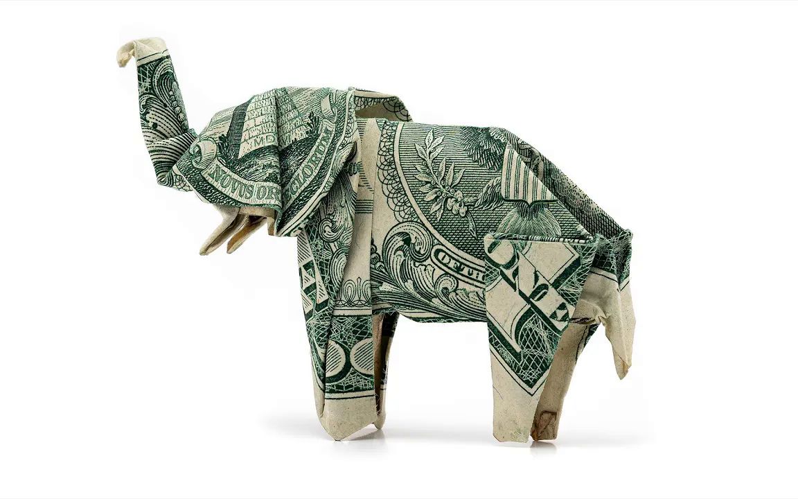 【mariano zavala】大象纸币折纸教程dollar bill origami elephant