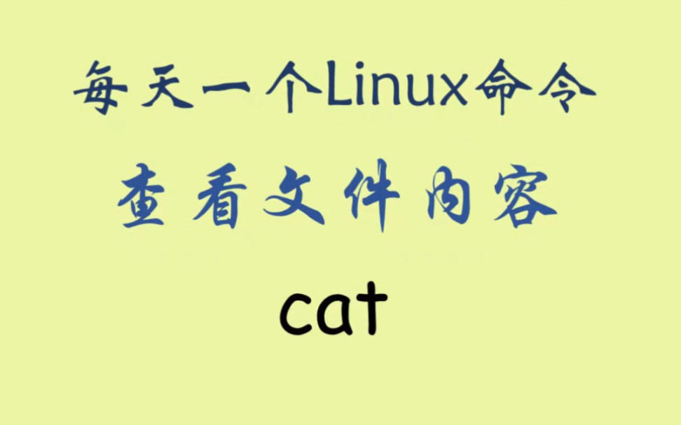 每天一个Linux命令cat哔哩哔哩bilibili