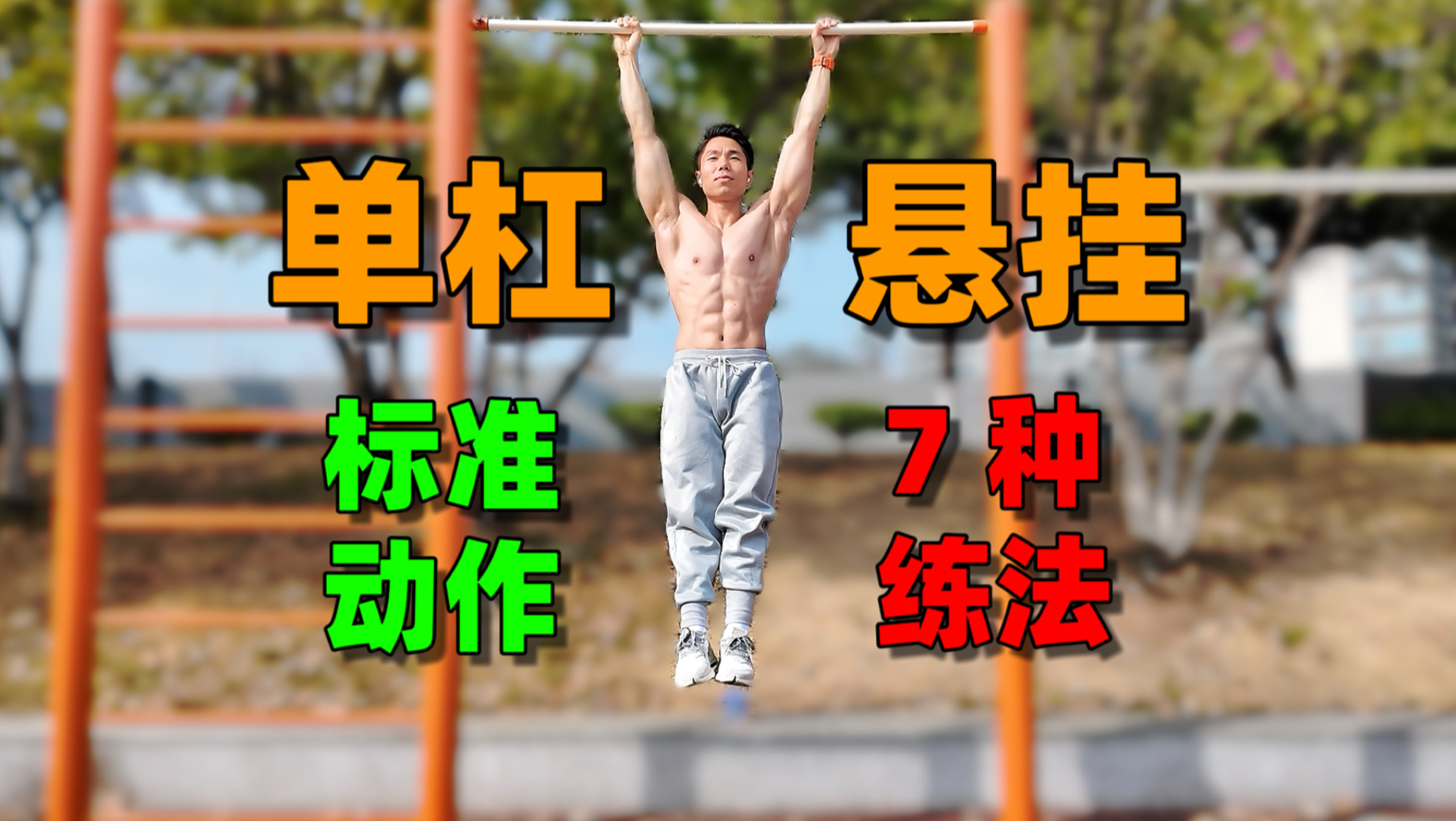 健身新手必看：单杠悬挂标准动作与6种变式。