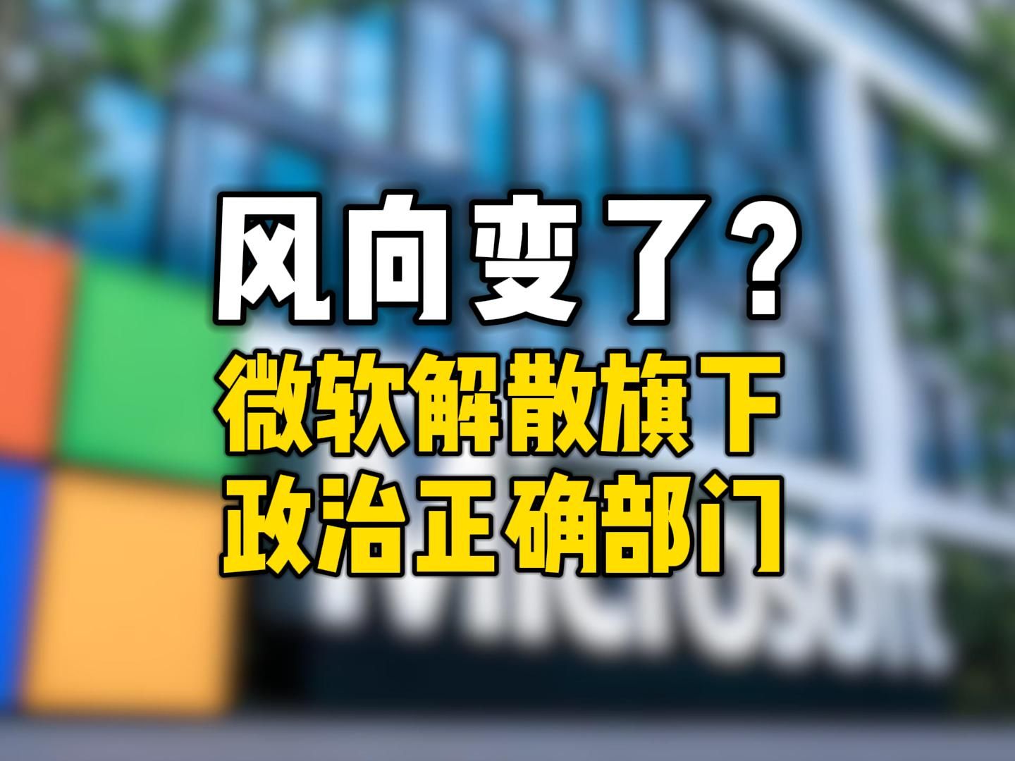 天父杀天兄 这是变风向了?前微软政确部门负责人控诉微软解散团队