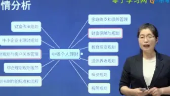 2022年银行业专业人员职业资格考试个人理财中级考点精讲班视频网课—零丁学习网