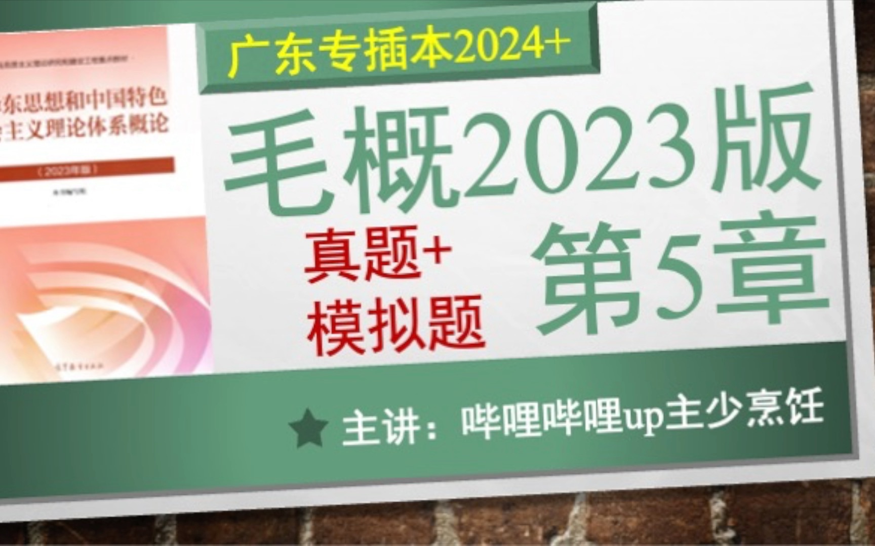 【插本政治62】毛概2023版第5章真题+模拟题(备考插本2024年+)哔哩哔哩bilibili