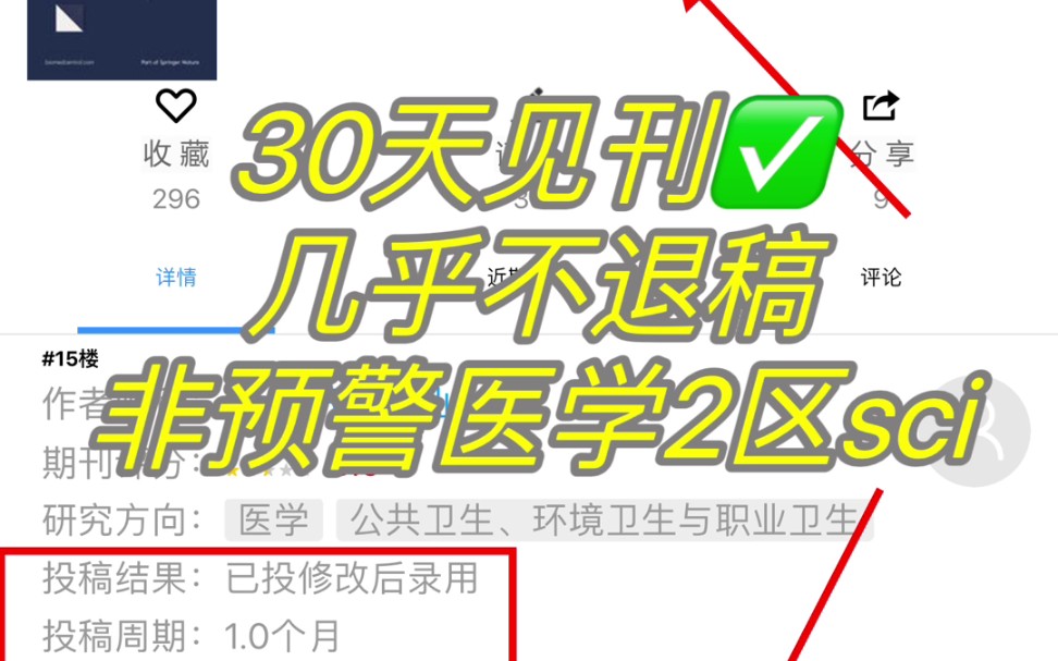 投过都说快✅30天见刊的医学2区sci,几乎有稿就收‼️哔哩哔哩bilibili