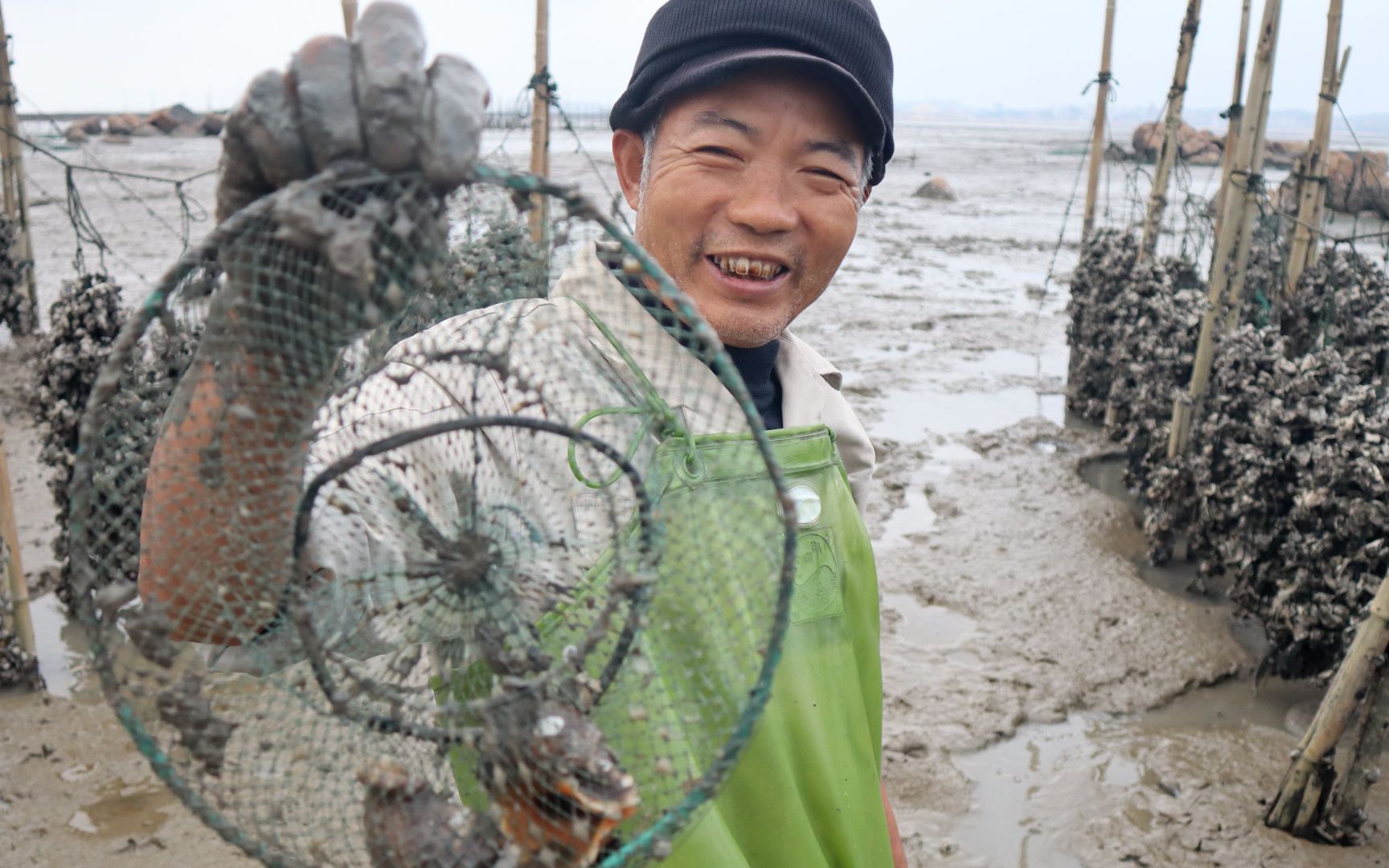 泰叔赶海收螺筐,刚到就发现值钱货,快过年了又肥又值钱