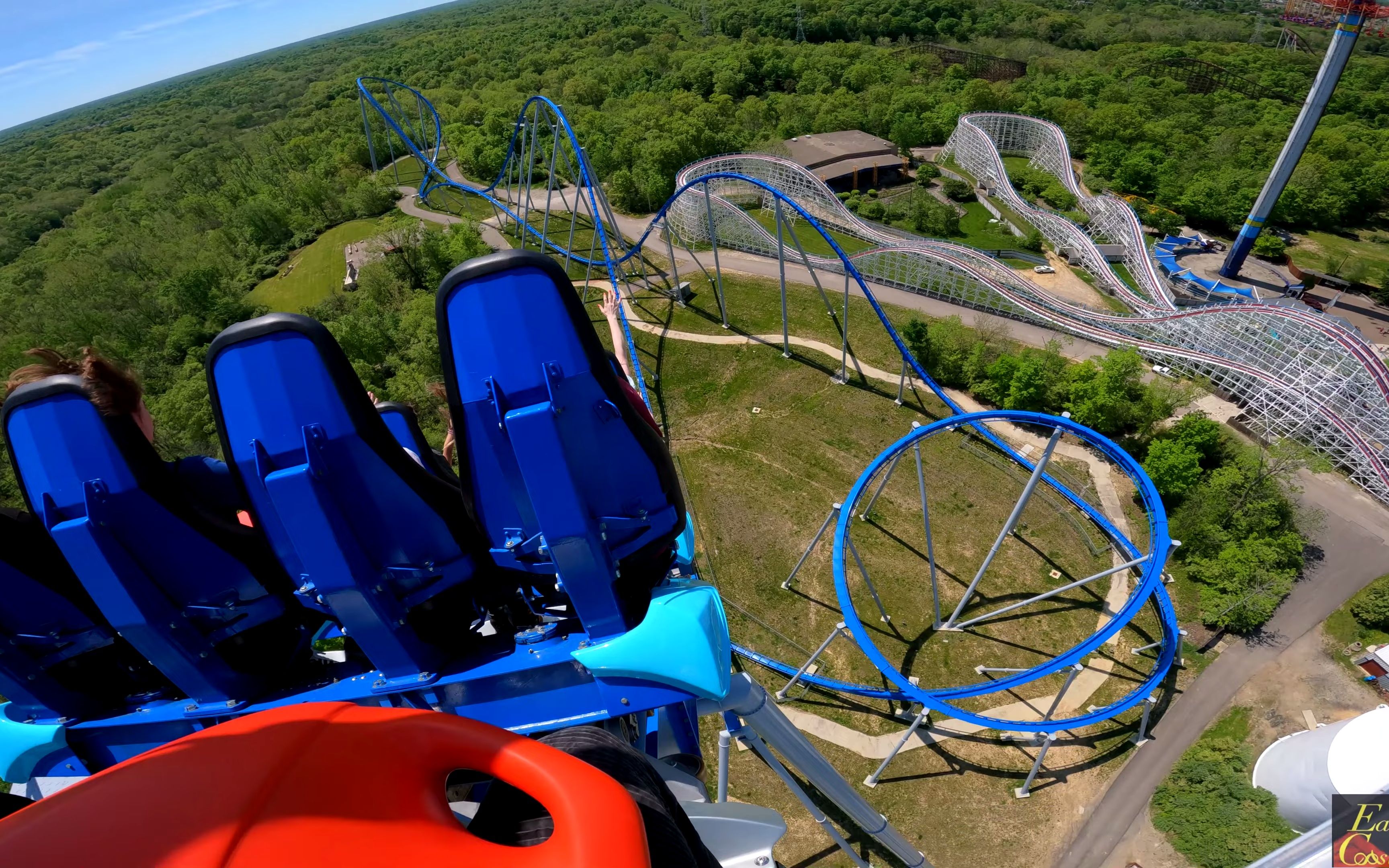 【4k60帧】后排视角:猎户座(orion)过山车|国王岛主题乐园|east