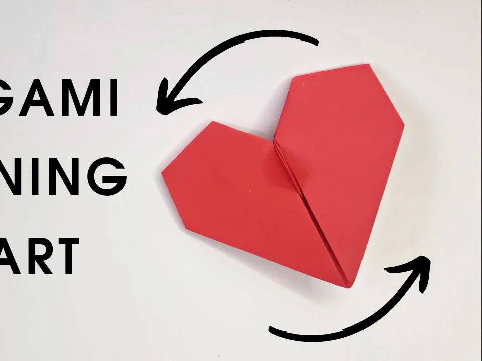 【origami library】爱心陀螺折纸教程origami spinning heart
