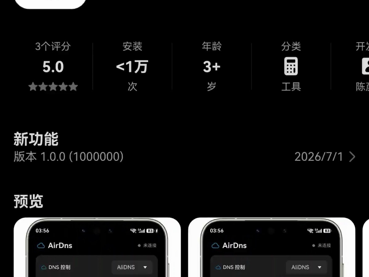 AirDns 鸿蒙DNS工具支持自定义DNS