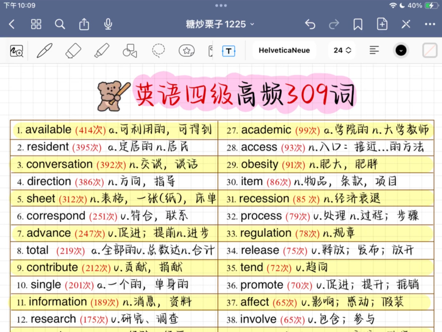 考前怒刷一遍!309个四级高频词汇哔哩哔哩bilibili