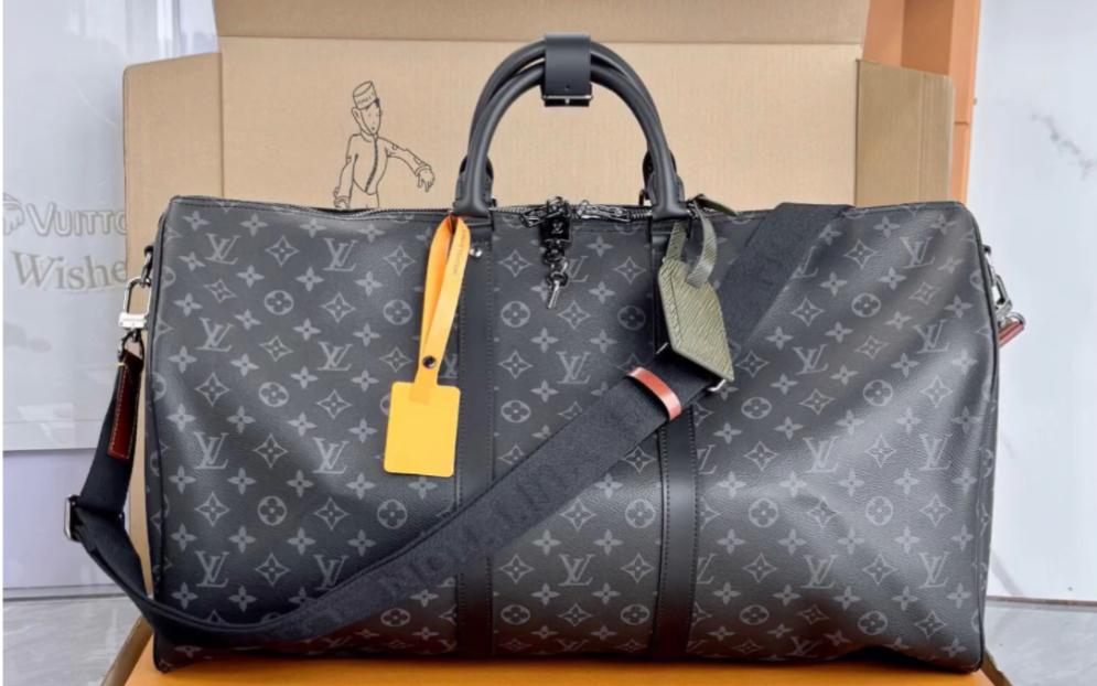 说一下高仿lv路易威登m45611编织宽肩带大号keepall 55 旅行袋