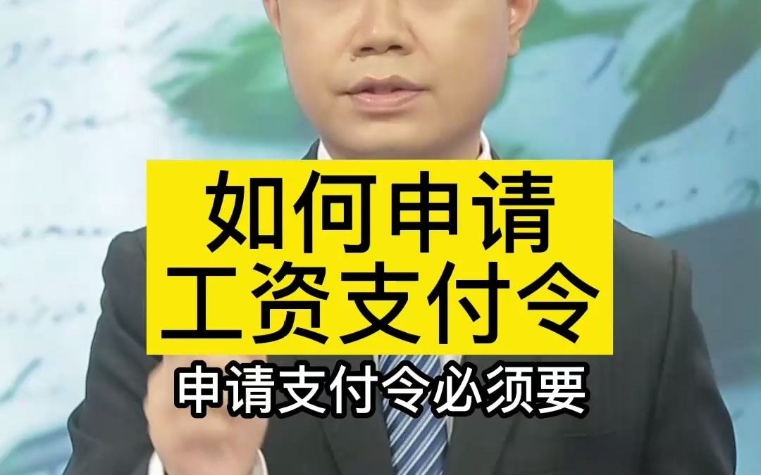 如何申请工资支付令哔哩哔哩bilibili