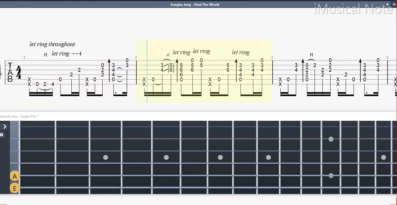 Guitar TAB (Sungha Jung) Grenade - Bruno Mars