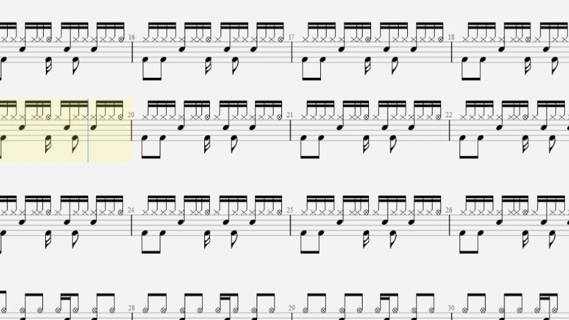 倔强 7级鼓谱 动态鼓谱 无鼓伴奏#鼓谱 #架子鼓鼓谱 #扒谱