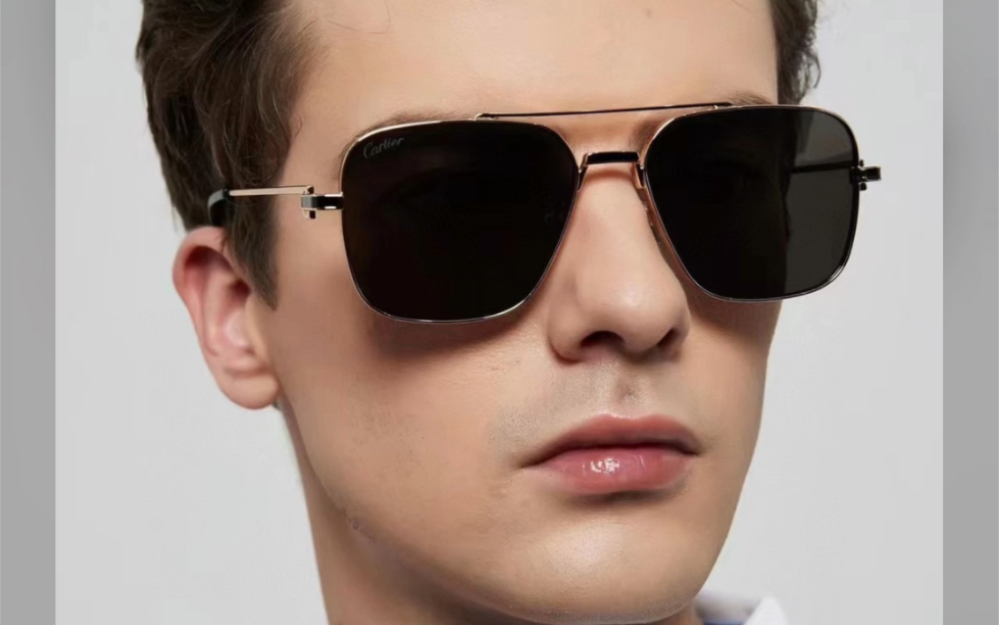 cartier #卡地亚太阳镜 ct0388s,时尚飞行员太阳镜,上脸霸气十足