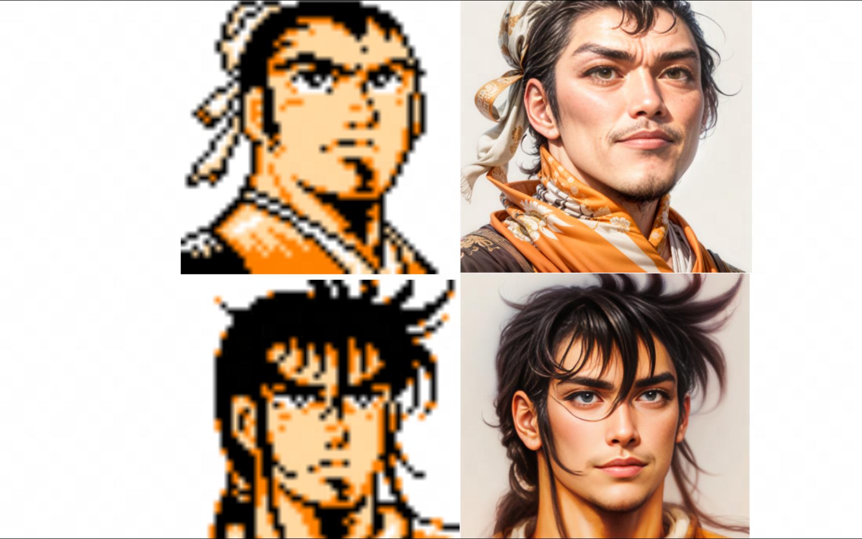 ai绘图|fc吞食天地2孔明传人物头像高清化