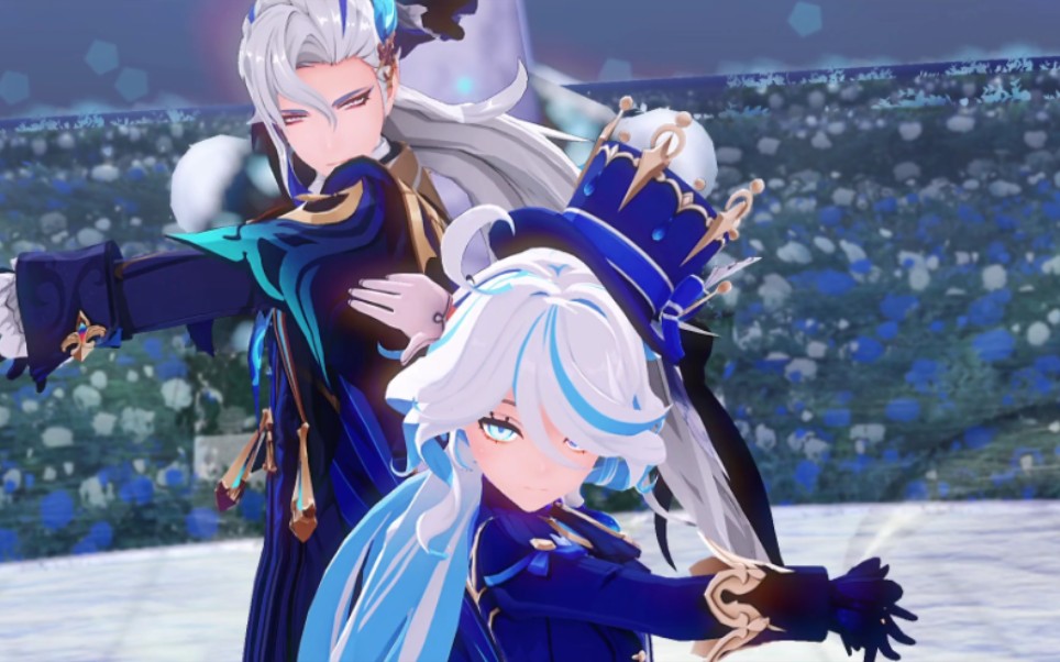 原神mmd】在月下跳起那未完成的舞步——那维莱特和芙宁娜的jy suis