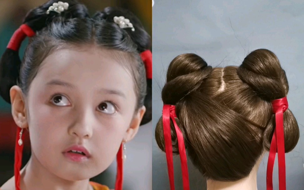 《风起霓裳》小琉璃同款发型,很适合过年扎哦