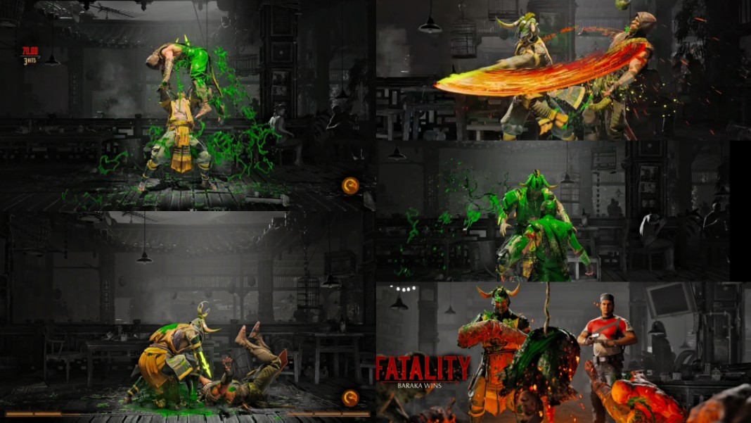 真人快打1:巴拉卡4种残忍终结技演示!