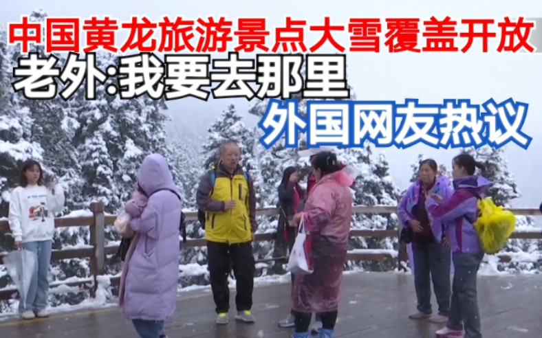 中国四川黄龙旅游景点大雪覆盖开放 老外:我想去那里哔哩哔哩bilibili