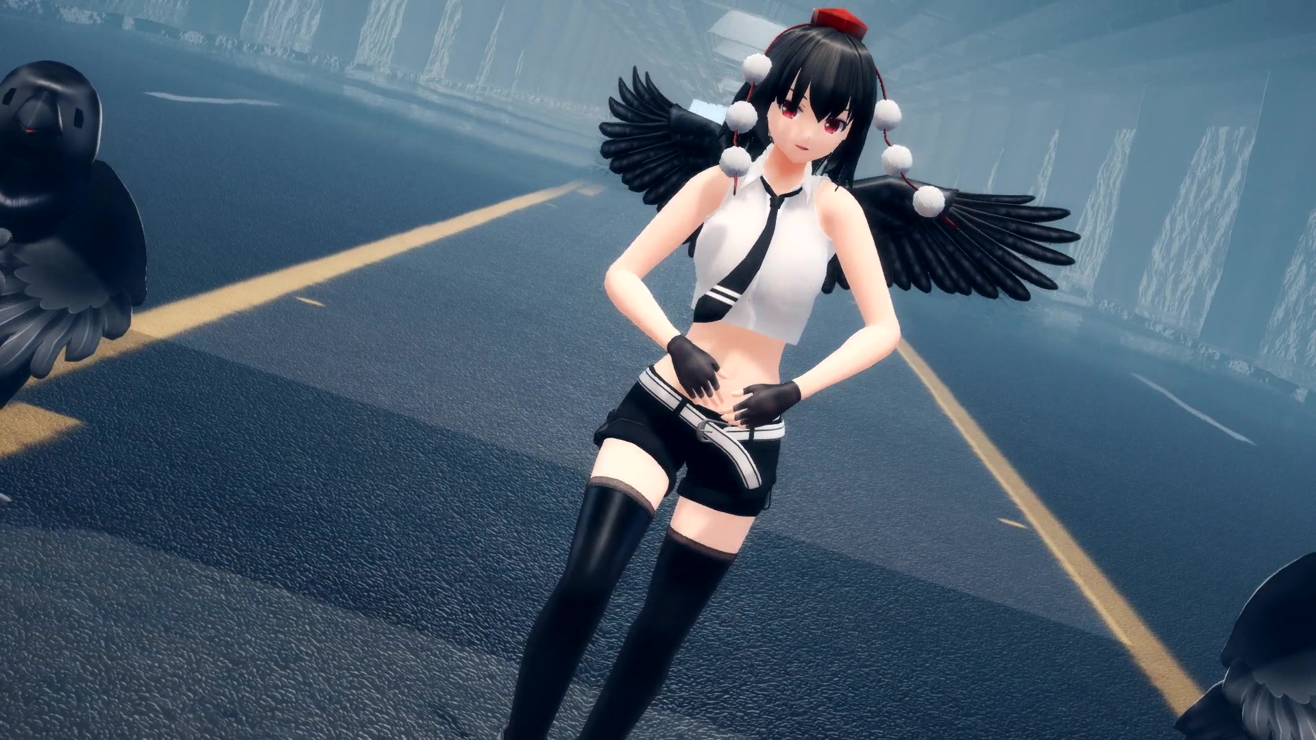 东方mmd夏天装束的射命丸文跳conqueror