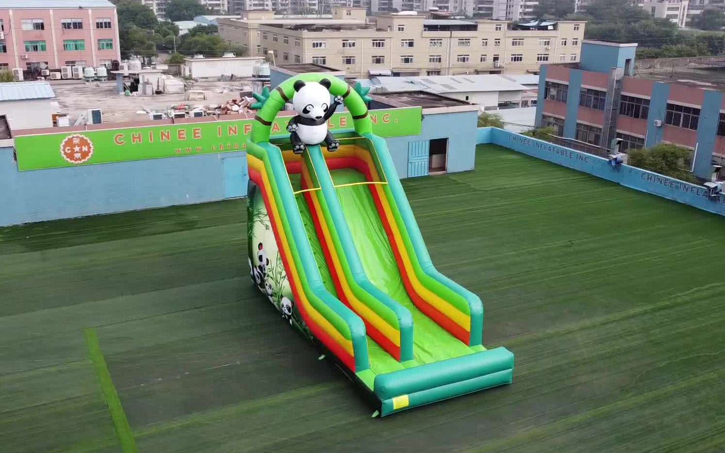 熊猫主题充气滑梯户外大型气模儿童游乐设备工厂定制 t8-3812