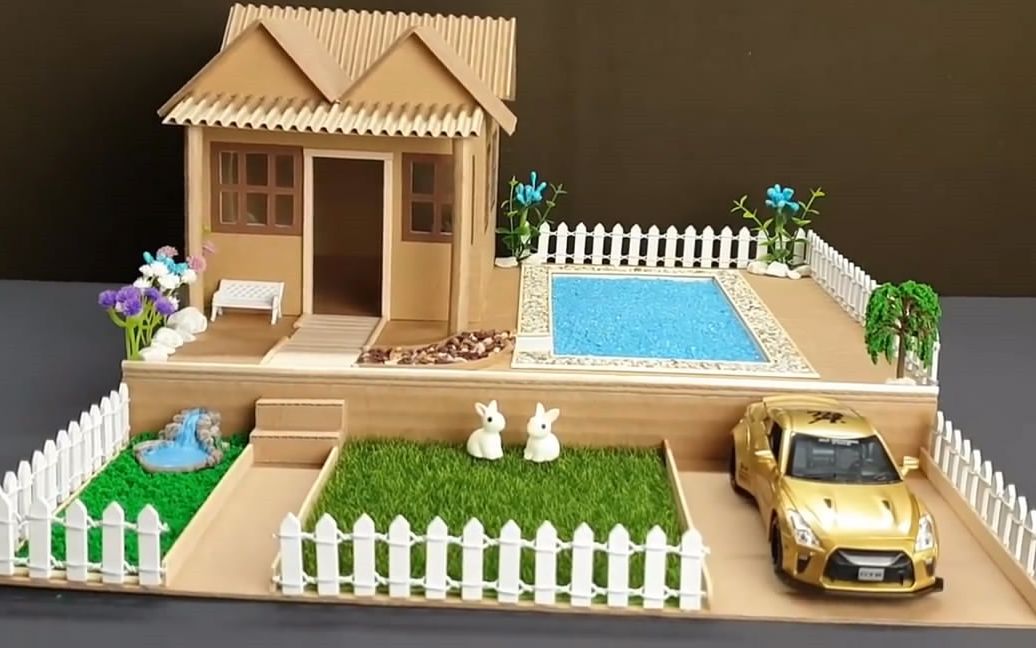创意手工diy,看看如何用纸板制作房屋模型,非常简单!