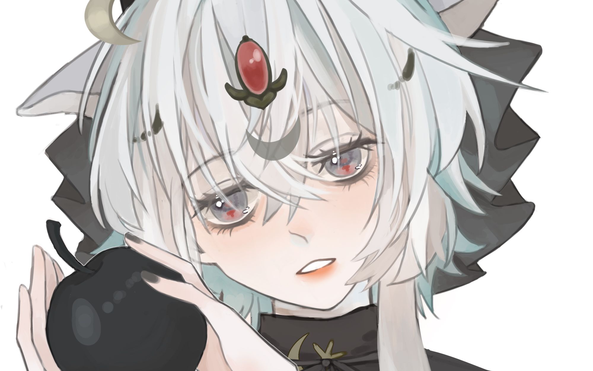 【绘画过程】厚涂新手第8日,今天是白毛小可爱