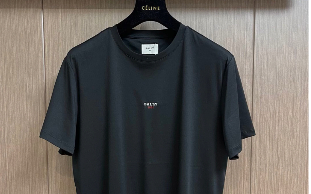 说一下下高仿bally巴利2023春夏新款男士字母logo刺绣短袖圆领t恤