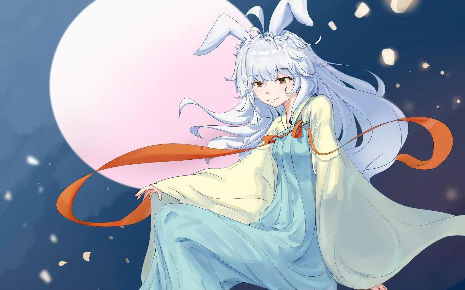 今年中秋,画一只月兔吧_哔哩哔哩_bilibili