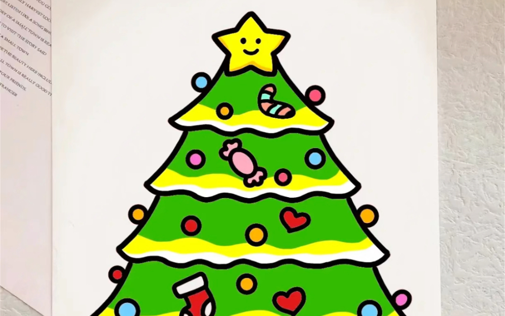 幼儿圣诞树简单画法图片